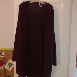 Maroon Knit Cardigan